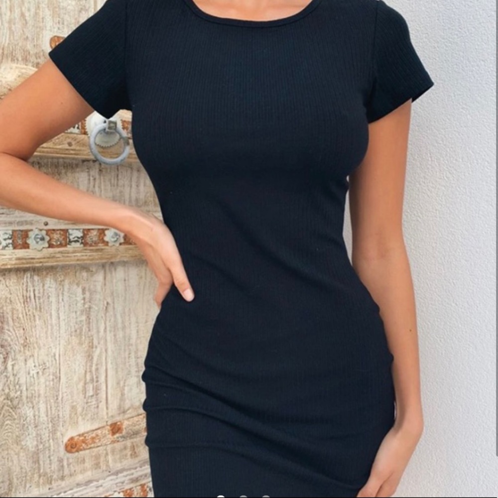 ** sold ** Tiger Mist Black Baby Tee Dress